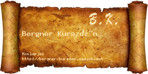 Bergner Kurszán névjegykártya